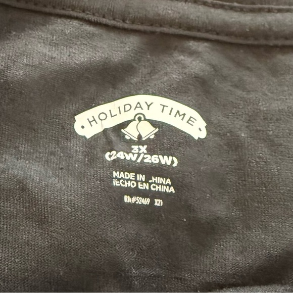 Holiday Time Women’s Black Jingle All the Way Short Sleeve T Shirt - Picture 4 of 7